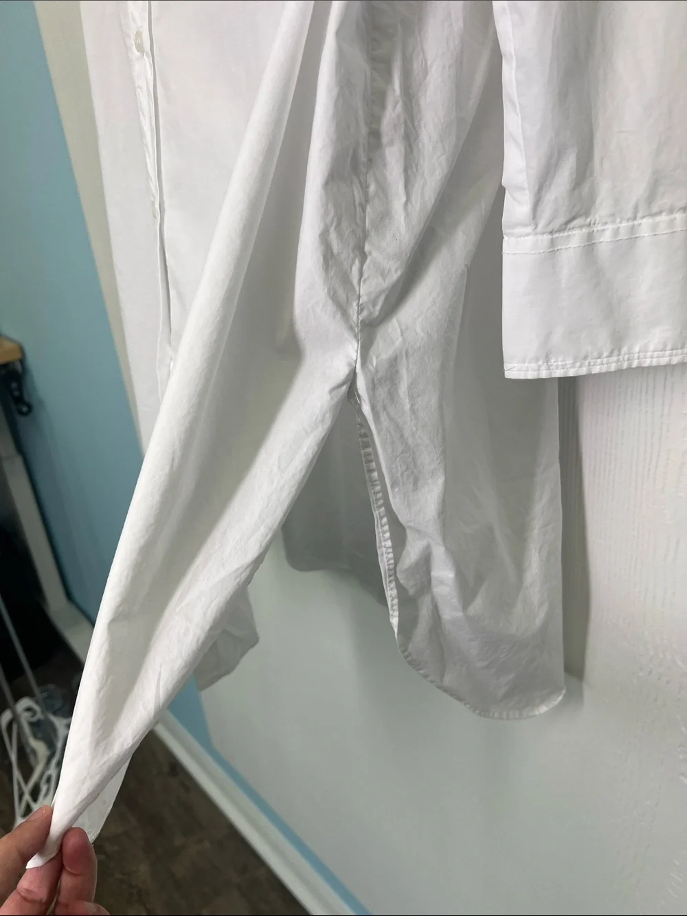 Zara - White Button Down Long Sleeve Collared Blouse Oversized Size M - L